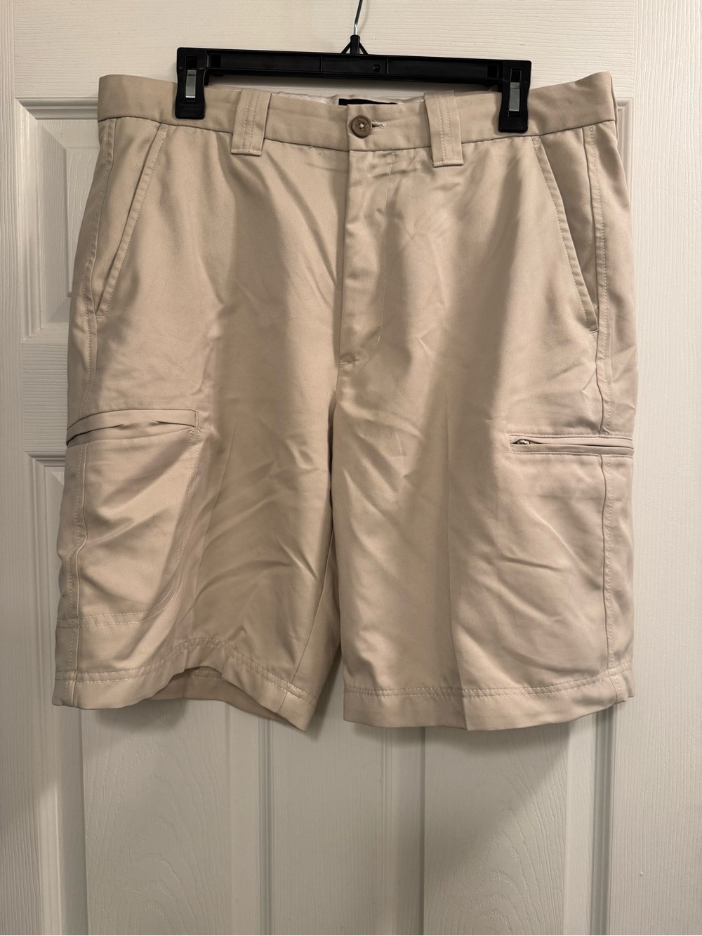 David Taylor Light Beige Cargo Shorts - Classic Utility Style